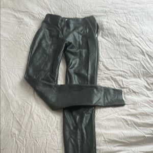 Topshop Charcoal Leather Skirt